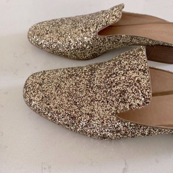 Madewell The Willa Loafer Mules Gold Shiny Glittering Slip-Ons Size 9 - Picture 6 of 8